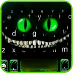 neon scary smile theme android application logo